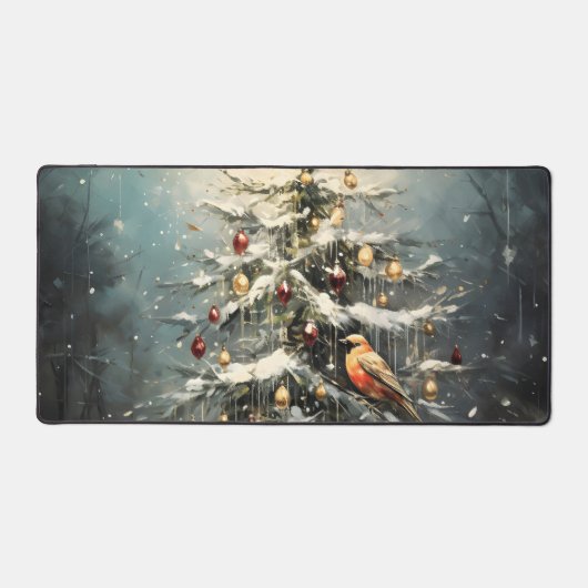 Arbre de Noël rustique d'hiver Oiseaux rouges enne (Recto)