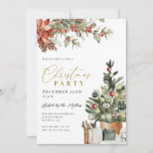 Arbre de Noël Rustique Invitation de Fête de Noël  (Devant)