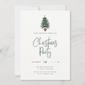 Arbre de Noël Script Noël Fête Invitation (Devant)