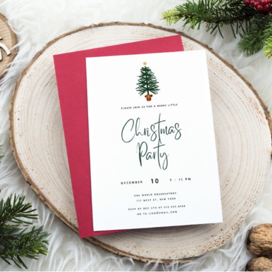 Arbre de Noël Script Noël Fête Invitation