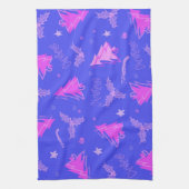 Arbre de Noël Serviette de thé violet et rose (Vertical)