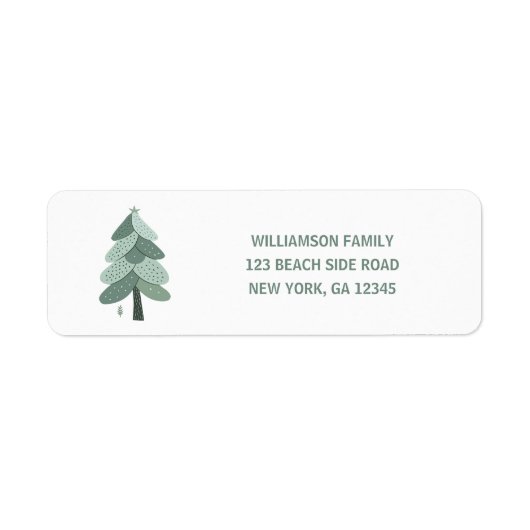 Arbre de Noël simple Retourner l'adresse Étiquette (Devant)