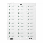 Arbre de Noël simple Retourner l'adresse Étiquette (Feuille entière)
