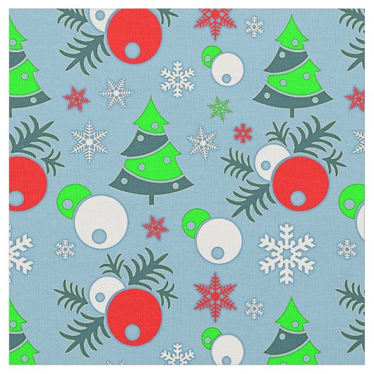 Arbre de Noël Snowflake Bauble sur tissu bleu (Fermer)