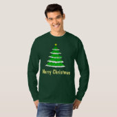 Arbre de Noël sur le long T-shirt de la douille (Devant entier)