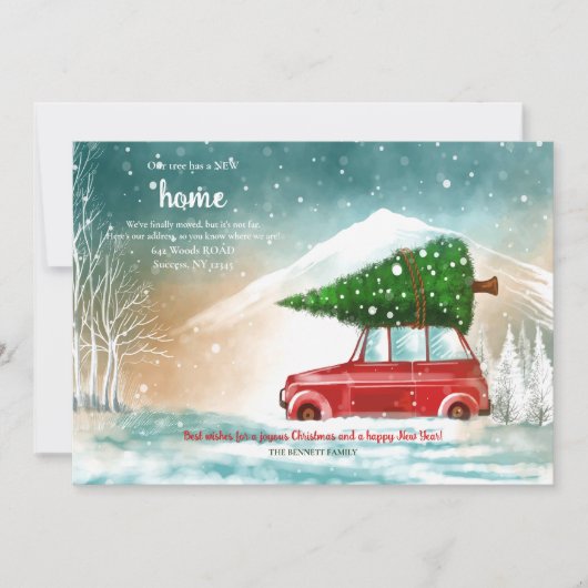 Arbre de Noël sur le toit de la voiture Faire-part (Devant)