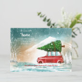 Arbre de Noël sur le toit de la voiture Faire-part (Debout devant)