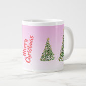 Arbre de Noël sur Mug Arrière - plan Rose (Devant droit)