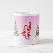 Arbre de Noël sur Mug Arrière - plan Rose (Devant)