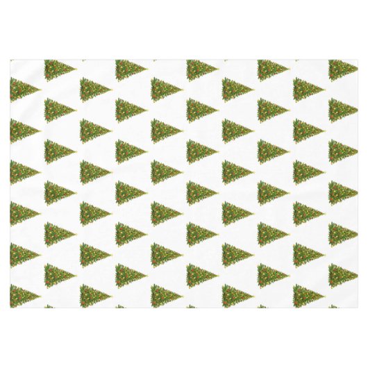 Arbre de Noël sur nappes blanches (Devant (Horizontal))