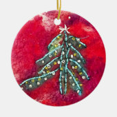 Arbre de Noël sur ornement en cercle céramique (Devant)