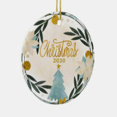 Arbre de Noël turquoise en or céramique ornement e (Droite)