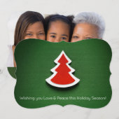 Arbre de Noël vert et rouge, Carte photo recto-ver (Devant / Derrière)