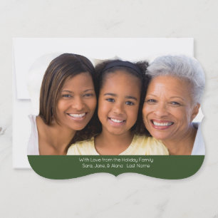 Arbre de Noël vert et rouge, Carte photo recto-ver