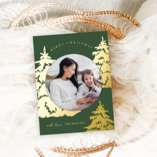 Arbre de Noël vert rustique Deux vacances photo