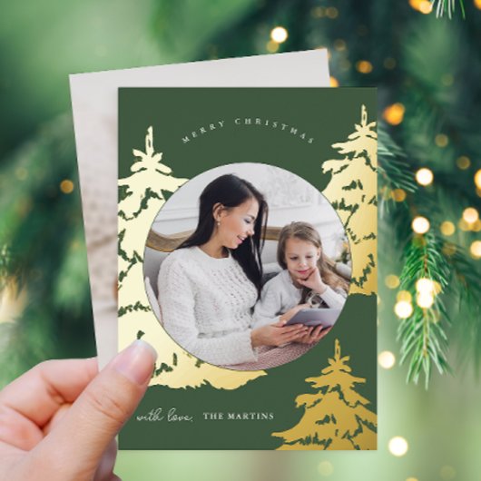 Arbre de Noël vert rustique Deux vacances photo