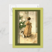 Arbre de Noël victorien et Cartes de fille de la m (Devant / Derrière)