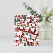 Arbre de Noël village de Noël neige carte RSVP (Debout devant)