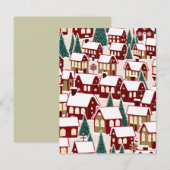 Arbre de Noël village de Noël neige carte RSVP (Devant / Derrière)