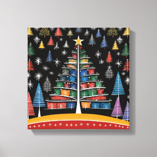 Arbre de Noël Warli Art toile étirée