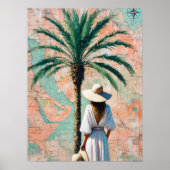 Arbre de palmier côtier Art mural de voyage | Médi (Devant)