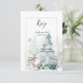 Arbre de pin d'hiver avec cerf enneigé RSVP (Debout devant)