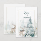 Arbre de pin d'hiver avec cerf enneigé RSVP (Devant / Derrière)