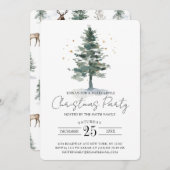 Arbre de pin moderne Script Noël Fête Invitation (Devant / Derrière)