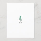 Arbre de pin rustique mariage moderne carte de sau (Dos)