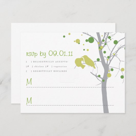 Arbre de points Polka avec RSVP Inséparables (Devant / Derrière)