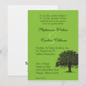 Arbre de printemps vert/noir Faire-part de mariage (Devant / Derrière)