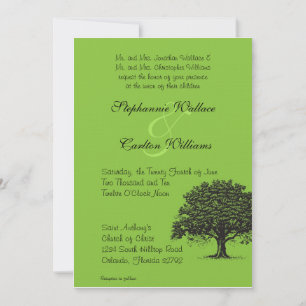 Arbre de printemps vert/noir Faire-part de mariage