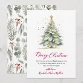 Arbre de script botanique - Cartes de Noël non pho (Devant / Derrière)