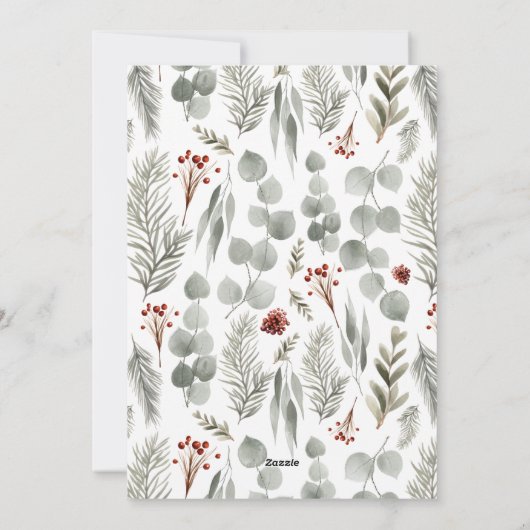 Arbre de script botanique - Cartes de Noël non pho (Dos)