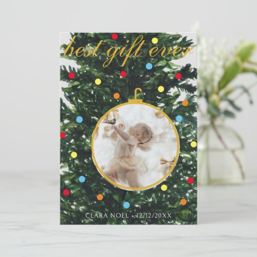 Arbre de vacances et Faire-part de naissance d'orn (Debout devant)