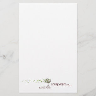 Arbre de vent de zen avec la papeterie de feuille
