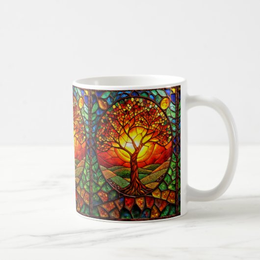 Arbre De Verre Tiré De La Mug De Café Vie (Droite)
