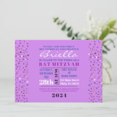Arbre de vie Abstact Bat mitzvah Invitation Or (Debout devant)