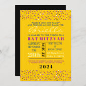 Arbre de vie Abstact Bat mitzvah Invitation Or (Devant / Derrière)