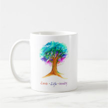 Arbre de vie Amour Unité café Mug