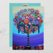 Arbre de vie Bar Bat B'nai Mitzvah Invitations (Devant / Derrière)