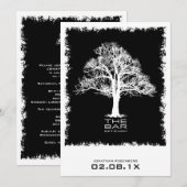 Arbre de vie Barreau Mitzvah Invitation Noir (Devant / Derrière)