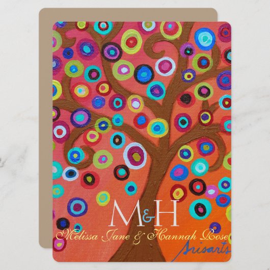 Arbre de vie B'not Mitzvah Invitations (Devant / Derrière)