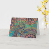 arbre de vie carte d'anniversaire (Fleur jaune)