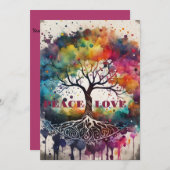 ARBRE DE VIE. Carte Paix, Amour (modifiable) (Devant / Derrière)