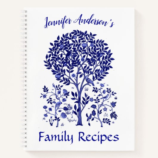 Arbre de vie, Cobalt Blue Recette Carnet (Devant)