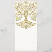 Arbre de vie Cream & Gold Celtic Mariage Menu (Dos)