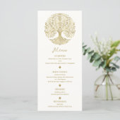 Arbre de vie Cream & Gold Celtic Mariage Menu (Debout devant)