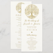 Arbre de Vie Crème et Or Programme de Mariage Celt (Devant / Derrière)