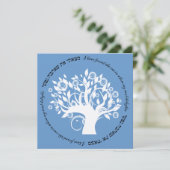 Arbre de vie Faire-part de mariage juif bleu (Debout devant)